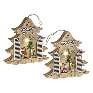 ΞΥΛΙΝΑ ΔΕΝΤΡΑ ΚΡΕΜΑΣΤΑ ΜΕ ΦΩΣ LED 2 ΣΧΕΔΙΑ ΜΕ ΜΠΑΤΑΡΙΑ 17Χ3Χ17ΕΚ