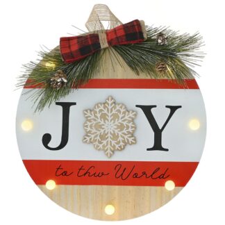 ΞΥΛΙΝΗ ΣΤΡΟΓΓΥΛΗ ΚΡΕΜΑΣΤΗ ΠΙΝΑΚΙΔΑ JOY ΜΕ ΦΩΣ 29X4X29EK ΜΠΑΤΑΡΙΑΣ